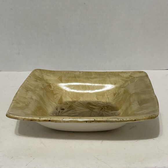 Beautiful Ivory Seagrove NC Studio Art Pottery Crystalline Square Dish 6.5” - Picture 6 of 10